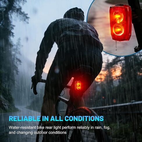 Bike Tail Light with Dual Light Heads, USB Rechargeable Bicycle Rear Light for Night Riding with 5 Modes Ultra Bright Safety Taillight for Road Mountain Commuter Cycling Accessories in Kuwait
