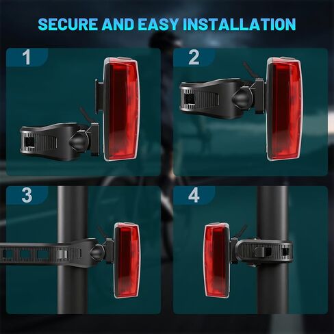 Bike Tail Light with Dual Light Heads, USB Rechargeable Bicycle Rear Light for Night Riding with 5 Modes Ultra Bright Safety Taillight for Road Mountain Commuter Cycling Accessories in Kuwait