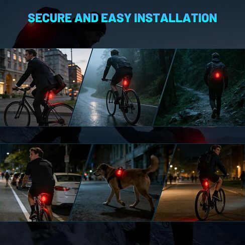 Bike Tail Light with Dual Light Heads, USB Rechargeable Bicycle Rear Light for Night Riding with 5 Modes Ultra Bright Safety Taillight for Road Mountain Commuter Cycling Accessories in Kuwait