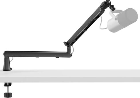 Microphone Boom Arm - Heavy Duty Low Profile Metal Mic Arm Stand with Desk Clamp & Cable Management, 360° Rotatable, Fits Shure SM7B/MV7, Blue Yeti, Fifine AM8, AT2020 for Podcasting & Gaming in Kuwait