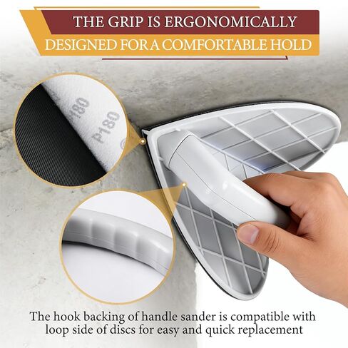 Drywall Corner Sander, Angle Sanding Tool with 12PCS Reusable 9 Inch Hook and Loop Sanding Discs for Wall and Corners Cleaning Polishing (Grit 120/180/240) in Kuwait