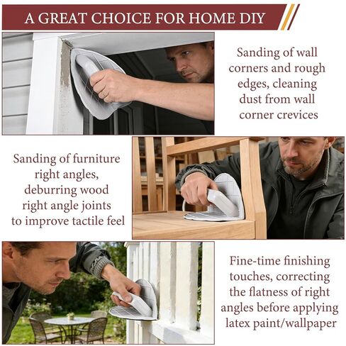 Drywall Corner Sander, Angle Sanding Tool with 12PCS Reusable 9 Inch Hook and Loop Sanding Discs for Wall and Corners Cleaning Polishing (Grit 120/180/240) in Kuwait