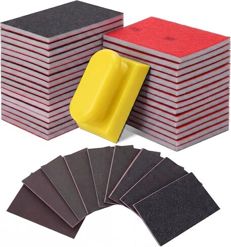 32Pcs Sanding Sponge Kit, 180-3000 Grit Foam Sanding Block with Sand Paper, Reusable Wet/Dry Fine Sandpaper for Wood, Metal, Auto, Jewelry, Musical Instruments, DIYers in Kuwait
