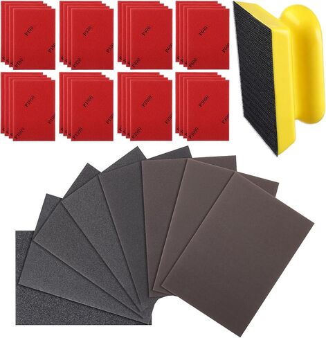 32Pcs Sanding Sponge Kit, 180-3000 Grit Foam Sanding Block with Sand Paper, Reusable Wet/Dry Fine Sandpaper for Wood, Metal, Auto, Jewelry, Musical Instruments, DIYers in Kuwait