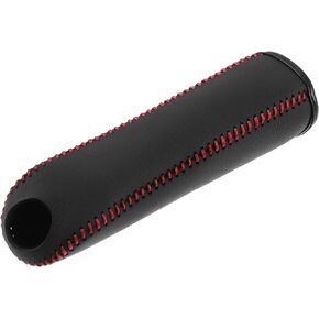 X AUTOHAUX Car Handle Hand Brake Sleeve Handbrake Cover Protector Interior Accessories Decoration Black Red Faux Leather for Subaru Forester 2009-2017