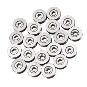 20pcs V623ZZ Miniature Steel V-Groove Guide Pulley Rail Ball Bearing Miniature Pulley Bearing Guide Pulley 3x12x4mm for Rail Track Liner Motion System