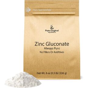 Pure Original Ingredients Zinc Gluconate (8 oz) Dietary Supplement, Always Pure, No Fillers Or Additives