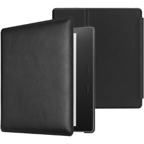 حافظة جلدية CaseBot لجهاز Kindle Oasis (الجيل العاشر والتاسع، إصدار 2019 و2017) - غطاء حماية نحيف، أسود