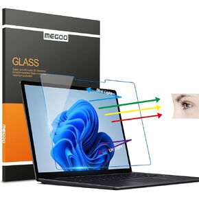Megoo Tempered Glass Screen Protector For New Microsoft Surface Laptop 6/Laptop 5/ Laptop 4/ Laptop 3/2/1 13.5 Inch, Anti-Blue Light, Easy Installation, Friendly Touching Screen Protector
