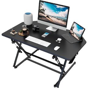 40 inch Corner Standing Desk Converter, Height Adjustable Sit Stand Desk Riser, Black, 40T2 in Kuwait