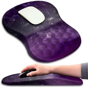 Mouse Pad Wrist Support, Ergonomic Mouse Pad with Massage Dot, Comfortable Computer Mouse Pad for Laptop, Wrist Rest Pain Relief Mousepad with Non-Slip PU Base for Office & Home, 12 x 8 in
