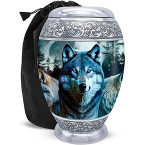 Cremation Urns for Ashes - Funeral Urn for Human Ashes Adult Male & Female - Memorial Urn for Ashes for Women - Honor Your Loved One with Handcrafted Print Urns for Men & Women (Black, Large)