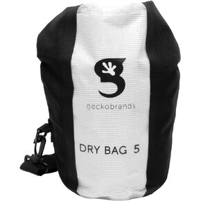 geckobrands Durable View (5L or Gallon) Dry Bag, PVC and Polyester Material, Shoulder Strap, Black