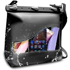 LAQ DESiGN STAYDRY Waterproof Bag, Dry Bag with Shoulder Strap for Swimming, Boating, Traveling, Snorkeling, Kayaking, Fishing, Diving, Hiking, Camping-Large (Black)