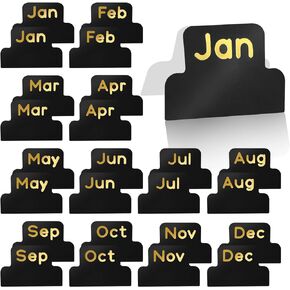 Teaaha 24 PCS Month Tabs for Planner Peel and Stick Planner Tabs Calendar Monthly Blank Tabs for Monthly Sticky Page Office Study Planners Organizations