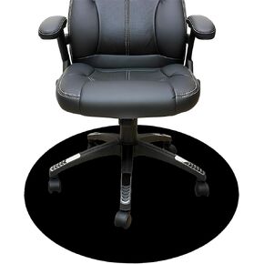 iPrint Personalized Office Chair Mat for Hardwood Floor Custom Computer Chair Mat, 36 Inch Round Desk Chair Mat, Large Anti-Slip Floor Mat for Home Office, Black