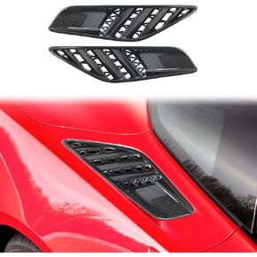 Carbon Fiber Look Cover Trims Accessories Rear Side Body Vent for Chevrolet Corvette C7 2014-2019 Car Side Vent Intake Decor Accessories (Carbon Fiber)