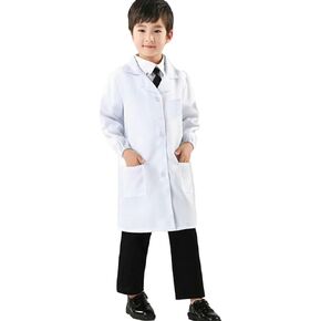 White Lab Coat for Kids Doctor Scientist Dress Up Costume for Boy Girls - Halloween Christmas Set