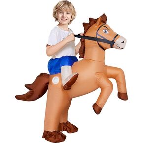 Stegosaurus Inflatable Horse Costume for Kids Halloween Riding a Horse Cowboy Costumes Funny Blow up Costumes for Boys Girls Cosplay Party