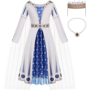 Wish Amaya Queen Costume for Girls Dress up Cosplay Costume Halloween Outfits with Necklace
