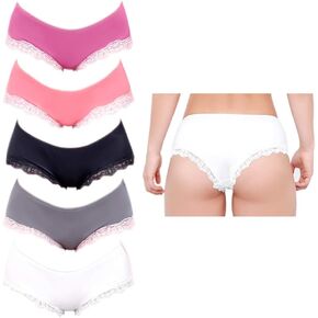 Besame Women Pantie Cheeky Lace Hipster Underwear Lingerie 5 Pack