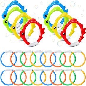 24 Pcs Underwater Pool Toys for Kids Swimming Pool Diving Rings Summer Training Swim Pool Diving Toys for Girls Boys Funny Party Favor Water Games
