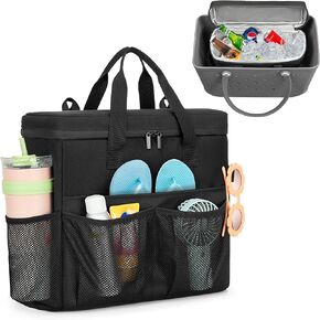 Cooler Insert Compatible with Original X Large Bogg Bag, Insulated Cooler Bag with Multiple Pockets, Soft Cooler Bag Leakproof for Beach, Boat, Picnics, Black (Cooler Bag Only)
