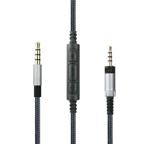 NewFantasia Headphone Cord Audio Cable with Lock Connector for Sennheiser Momentum, Momentum 2.0, Momentum 3, HD1 Headphone, Remote Volume Control Mic for Samsung Galaxy Huawei Android Phone