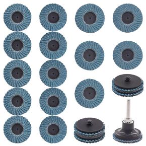 13Pcs 3" Quick Change Flap Dics Set with 1/4 Shank Disc Holder, 40/60/80/120 Grit Roll Lock Flap Dics Roloc Quick Change Sanding Dics for Rotary Tool