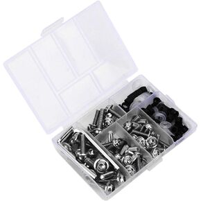 Aramox Fairing Bolts Kit, 158Pcs/Set Universal Fairing Bolts Gasket Wrench Kit Motorcycle Accessory(Silver)