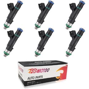 Fuel Injectors set of 6 Compatible with Jeep Wrangler 2007-2010 3.8L V6 Dodge Caravan 2008-2010 Chrysler Town & Country 2008-2010 3.3/3.8L V6 0280158119 04861667AA 812-11131 4 Holes
