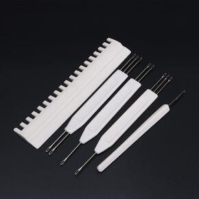Mollytek Knitting Machine Transfer Tools for 5.6G 4.5mm 1X2/1X3/2X3 Knitting Machine Transfer Comb Needle Pusher Latch Tool for Brother/Singer/Silver Knitting Machine Accessories (A-5 PCS)