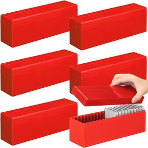 Wenqik 6 Pcs Plastic Coin Storage Box Case with 20 Slab Coin Holders Coin Collection Box Coin Container for Collectors Home Office School Bank Supplies (Black)