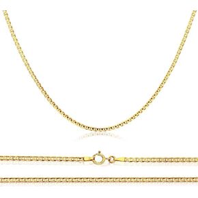 Verona Jewelers Authentic 10K Gold Flat Mariner, 1.5MM Marina Anchor Link Chain Necklace, Boys Girls Women, Dainty Thin Necklace 16-30