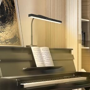 Piano Light for Upright Piano,55'' Wide Illumination Area,Gooseneck Adjustable Height&Direction,3 Light Modes Dimmable, Timer Eye Care LED Piano Lamp with Steady Base Music Stand Light