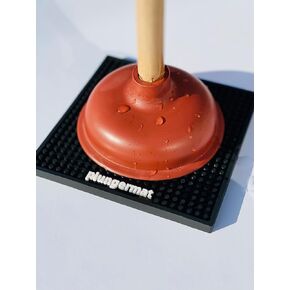 Plunger Mat- Air Drying mat for Toilet Plunger - Catches Drips - Wicks Water from Plunger and Dries Quickly