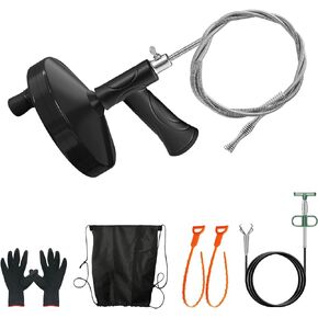 Plumbers Snake,toilet clean 25 ft Powerful,Heavy Duty Plumbing Snake for Toilet Tackle Kitchen, Bathroom, and Shower Sink Clogs Effortlessly