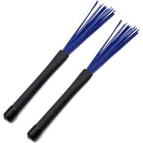 2Pair Drum Brushes Set Jazz Nylon Brushes, Retractable Drum Wire Sticks Brushes for Rock Band, Cajon, Jazz Folk Drummer
