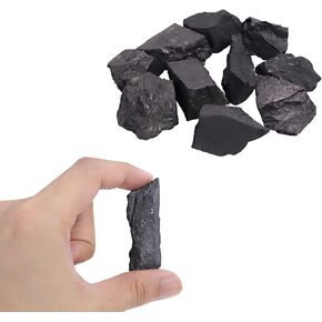 DGQ Raw Shungite Stones 30-50mm 10 Pcs Shungite Raw Crystals Rough Minerals Stone Raw Shungite Raw for DIY Raw Stones Energy Crystal Healing