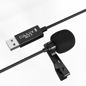 Cubilux Unidirectional USB A Lav Microphone for Recording，96kHz/24-bit Lapel Microphone for PC，Computer,USB Lavalier Lapel Clip-on Computer Microphone Suitable for Podcasting，Gaming，Steaming-1.5m/5ft