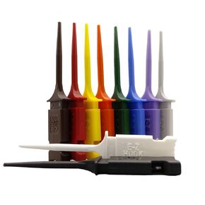E-Z-HOOK Micro-Hook Double Grabber Test Connector - Set of 10: Assorted Colors