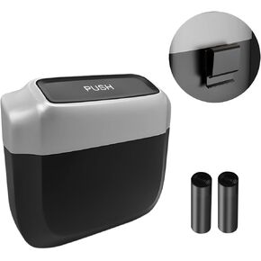 Car Trash Can with Lid, Mini Automotive Built-in Storage Organizer Garbage Bag, Leakproof Vehicle Trash Bin with 2 Trash Bag, Universal for Home Office Kitchen Bedroom（Black/1PCS）