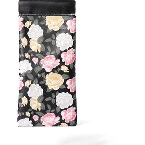 Soft Sunglasses case, Squeeze Top eyeglass pouch Portable Sunglass Organizer Pouch Bags Soft PU Leather Glasses