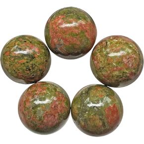 5 Pcs Tiger's Eye Stone Crystal Sphere Ball Set, Polished Healing Energy Mineral Gemstone Balls for Reiki Chakra Decoration Fengshui 20mm