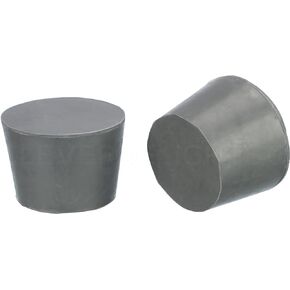 CleverDelights Rubber Stoppers — Size 7 — 10 Pack — 30mm x 37mm x 25mm Long — Gray Solid Rubber Plug #7