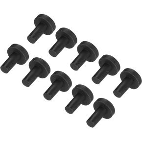 MECCANIXITY High Temp Silicone Plug Mount Dia 3mm/0.12 Inch T Shaped Solid Rubber Stopper Hole Plugs for Powder Coating Plating Waterproof Sealing Plugs Black Pack of 30(OD 7mm/0.28 Inch)