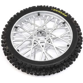 Losi Dunlop MX53 Front Tire Mounted Chrome PM-MX LOS46006 RC Tire