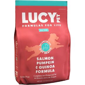 Lucy Pet Formulas for Life Salmon, Pumpkin, & Quinoa Dry Dog Food, All Life Stages, Digestive Health, Sensitive Stomach & Skin, 4.5lb bag