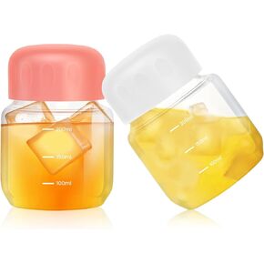 RONRONS 2 Pack Glass Water Bottles, Clear Water Bottles Leak-proof 10oz, Small Water Bottles 300ml, Cute Water Bottles, Glass Juice Bottles for Juicing, Kombucha, Boba Milk, Fruit Drinks