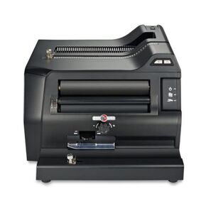 Rhin-O-Tuff CBS3000 Coil Binding System 3000, Black; All-in-One Spiral Punch, Bind, and Crimping Systeml; LED Panel; Open-Ended Punch Throat; Dual Coil Rollers; Power Crimper; Oval Hole; Foot Pedal